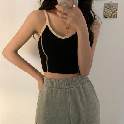 Contrast Trim Cropped Camisole Top SpreePicky