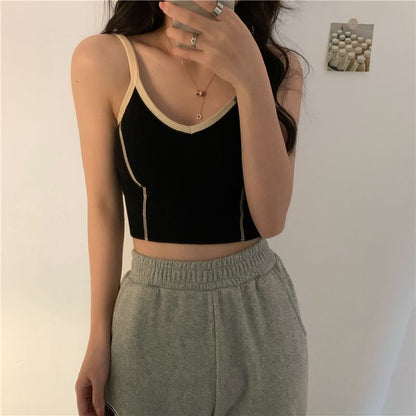 Contrast Trim Cropped Camisole Top SpreePicky