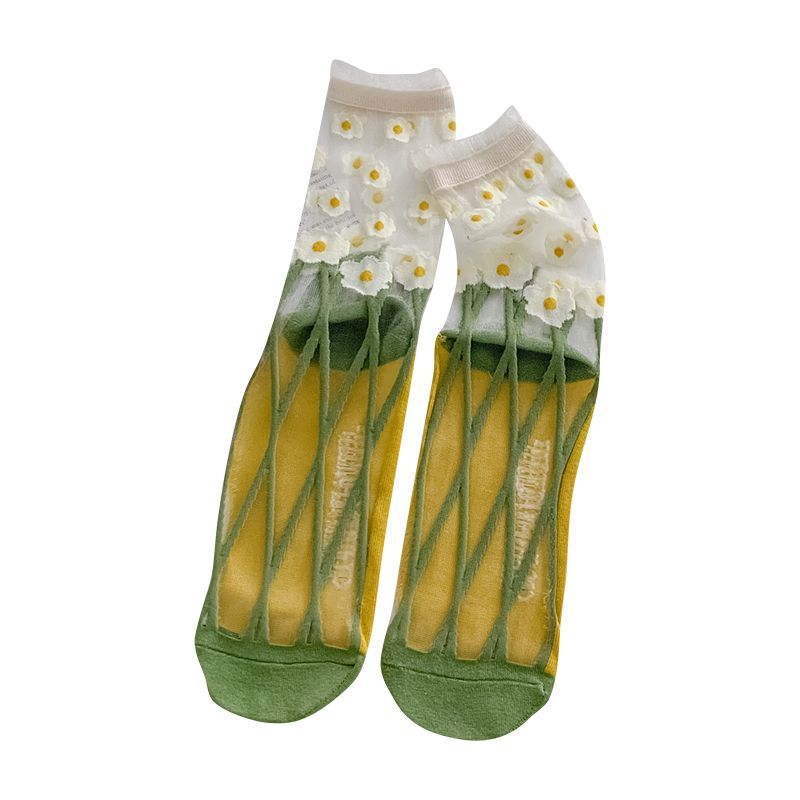 Set of 3: Floral Mesh Socks SpreePicky