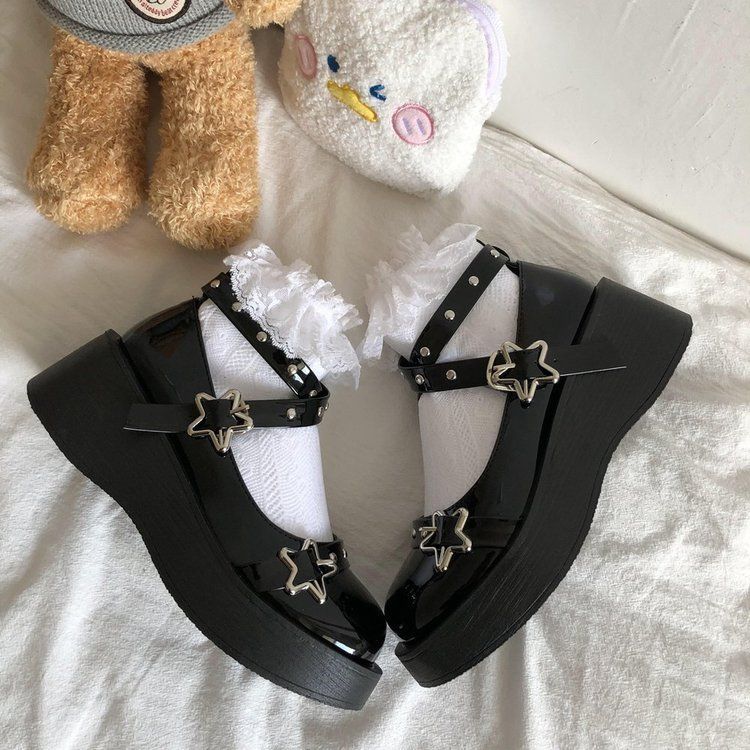 Platform Wedge Star Buckle Mary Jane Shoes mySite