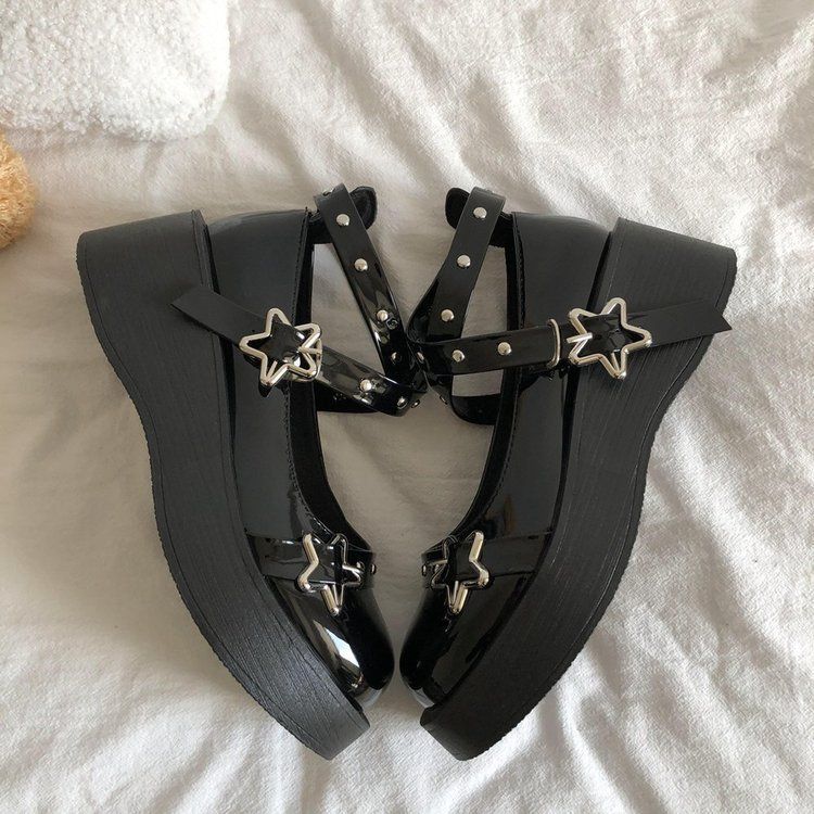 Platform Wedge Star Buckle Mary Jane Shoes mySite