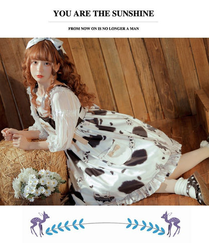 Lolita Cow Print Overall Dress mySite