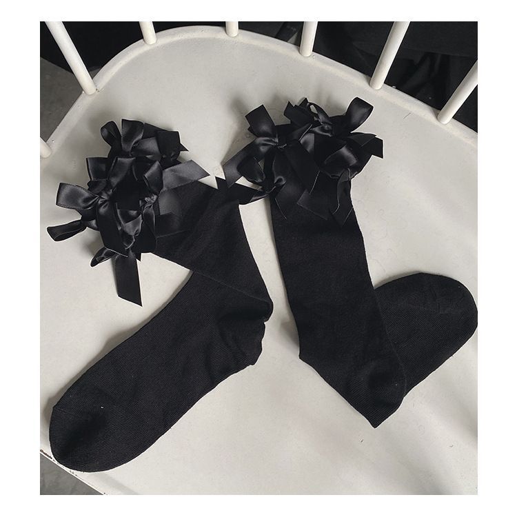 Ribbon Bow Accent Socks SpreePicky