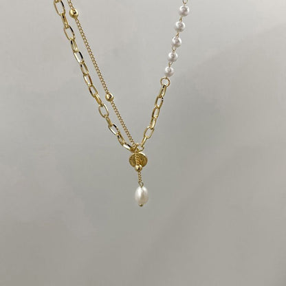 Faux Pearl Pendant Alloy Choker SpreePicky