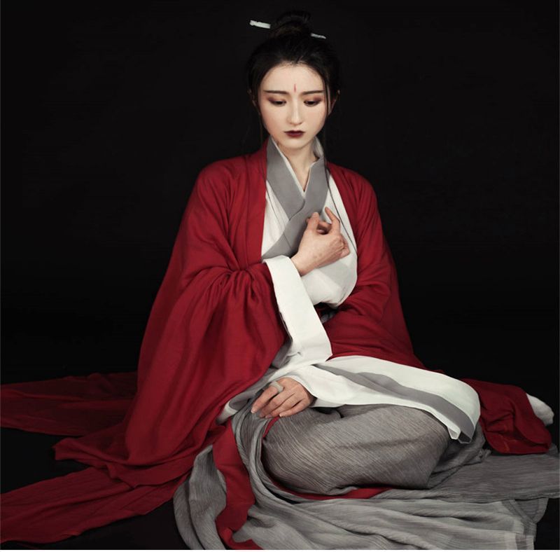 Hanfu Set Of 3 : Red Long SpreePicky