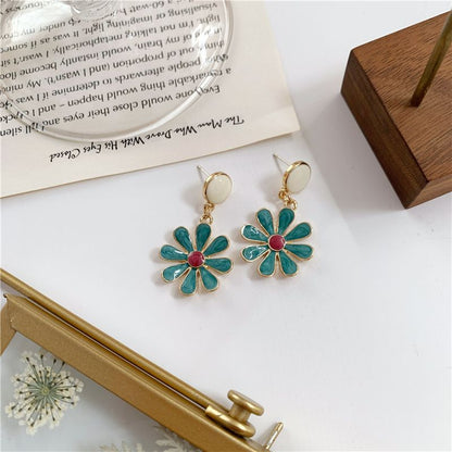 Flower Glaze Dangle Earring SpreePicky