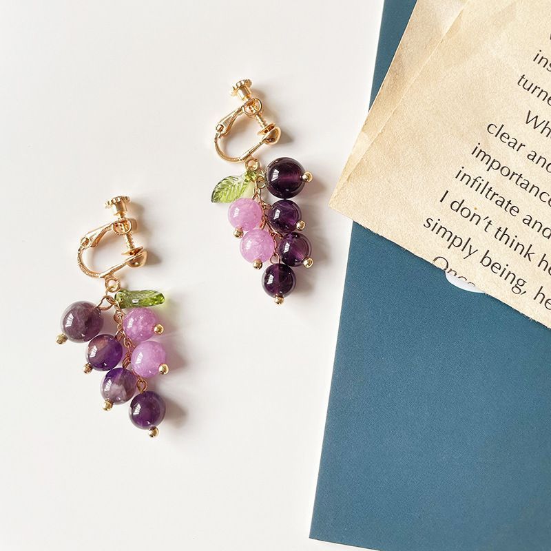 Grapes Acrylic Dangle Earring SpreePicky