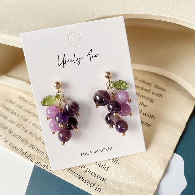 Grapes Acrylic Dangle Earring SpreePicky