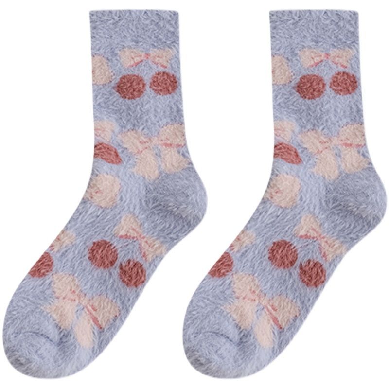 Set Of 3 Pairs: Patterned Fluffy Socks SpreePicky