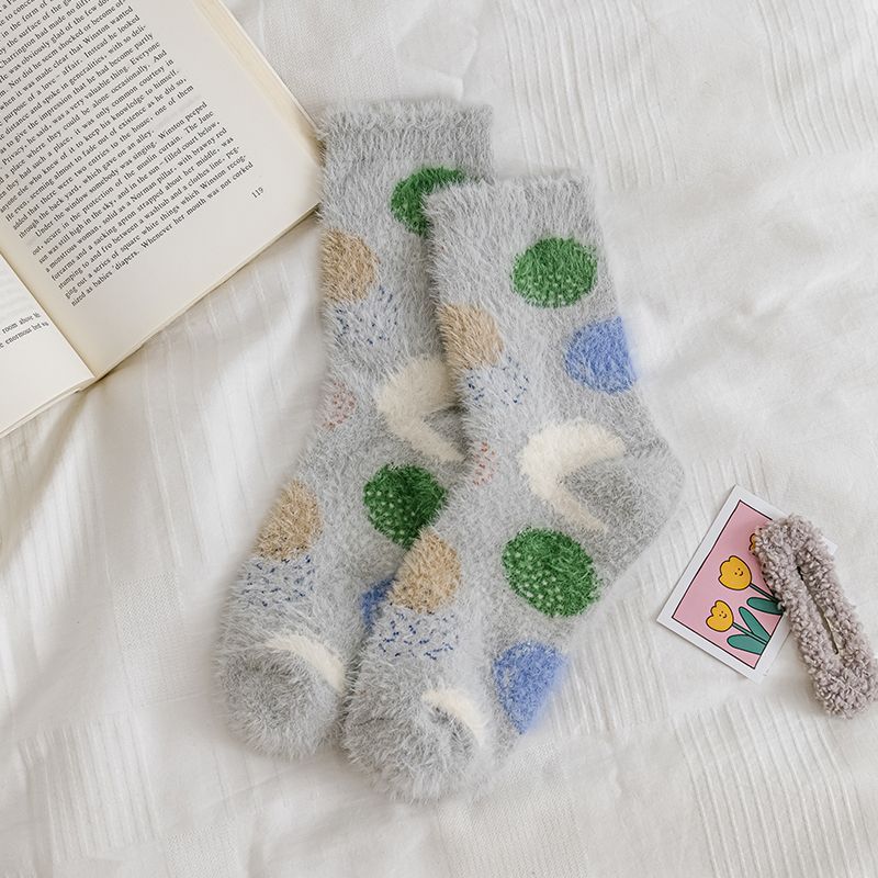 Set Of 3 Pairs: Patterned Fluffy Socks SpreePicky