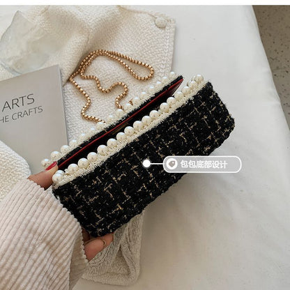 Faux Pearl Tweed Crossbody Bag SpreePicky