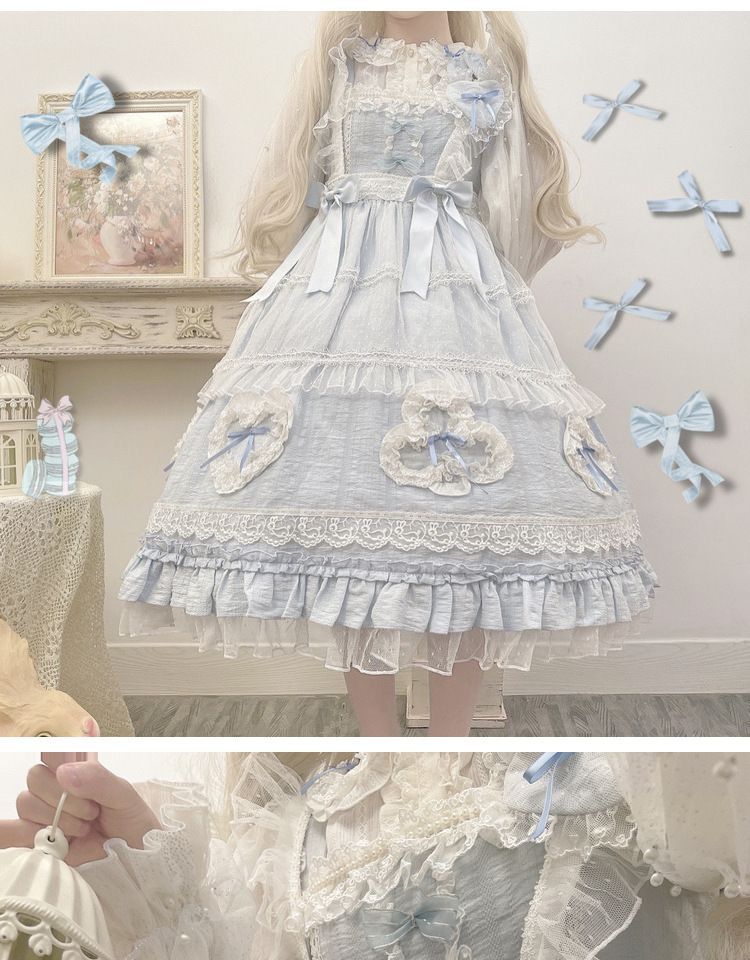 Lolita Ruffled Midi A-Line Overall Dress mySite