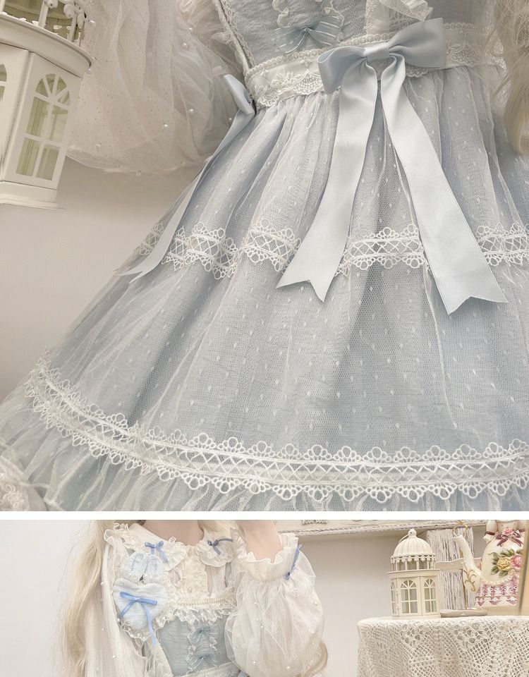 Lolita Ruffled Midi A-Line Overall Dress mySite