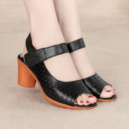 Cut-Out Block Heel Sandals mySite