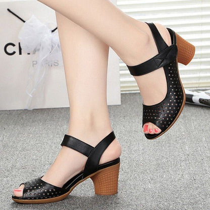 Cut-Out Block Heel Sandals mySite