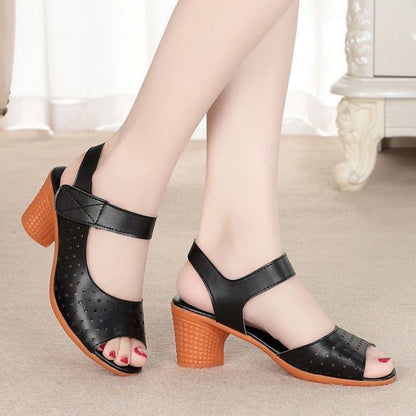 Cut-Out Block Heel Sandals mySite