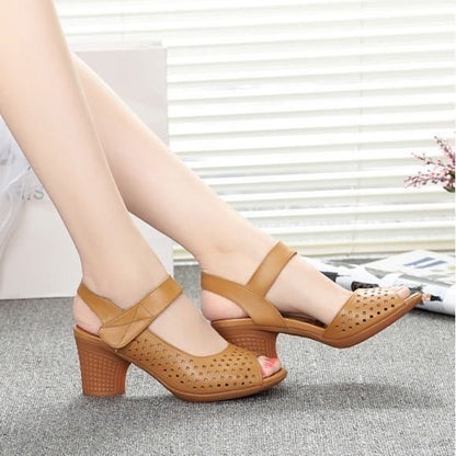 Cut-Out Block Heel Sandals mySite