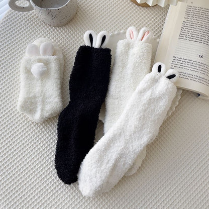 Set of 2: Fluffy Rabbit Ear Socks SpreePicky