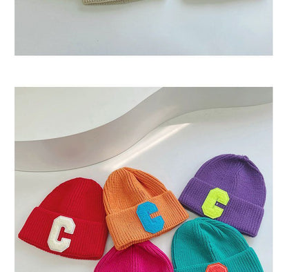 Lettering Applique Knit Beanie SpreePicky