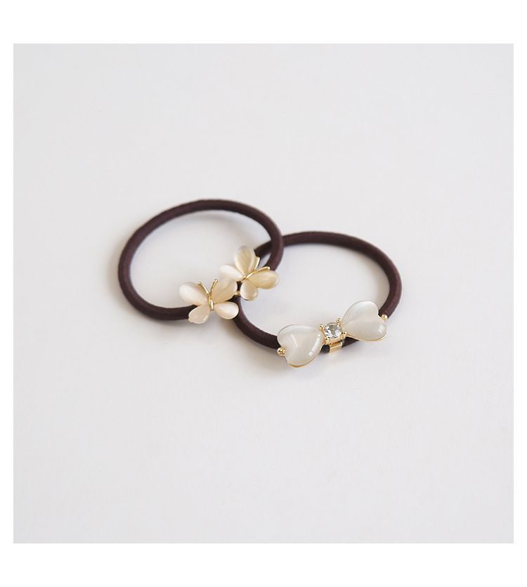 Bow / Flower Faux Cat Eye Stone Hair Tie mySite