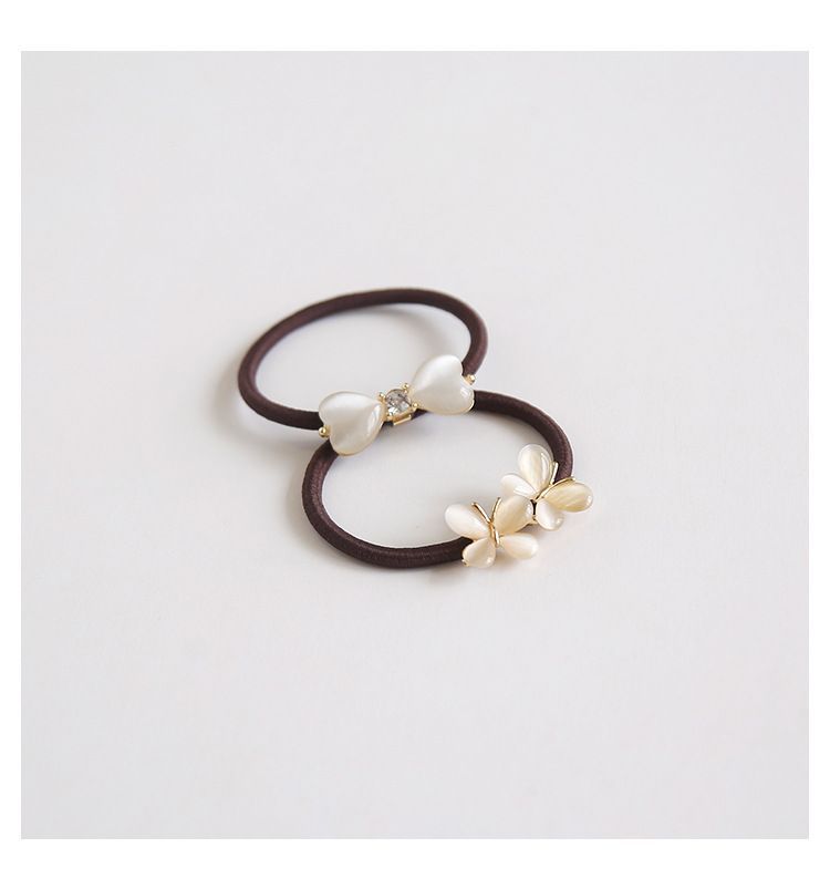 Bow / Flower Faux Cat Eye Stone Hair Tie mySite