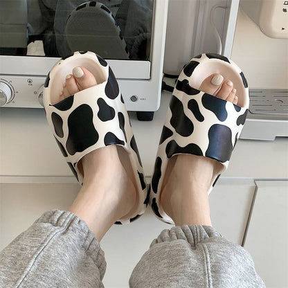 Cow Print Bathroom Slippers SpreePicky