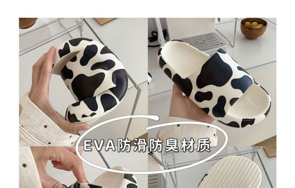 Cow Print Bathroom Slippers SpreePicky