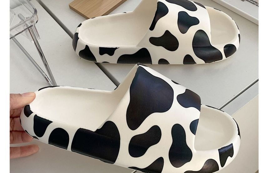 Cow Print Bathroom Slippers SpreePicky