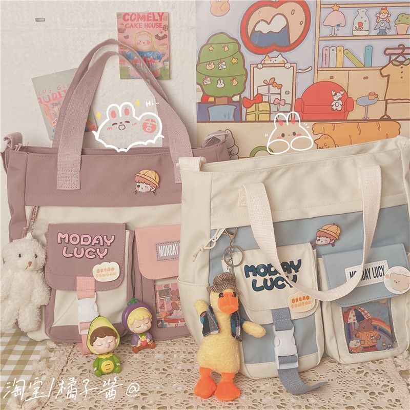 PVC Panel Canvas Tote Bag SpreePicky