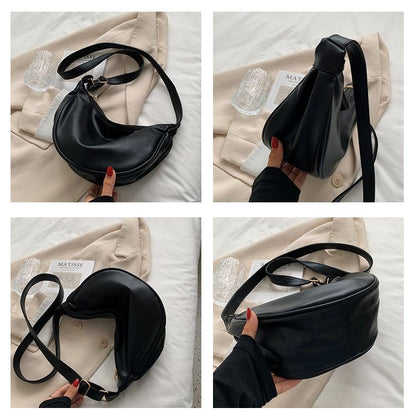 Faux Leather Zip Shoulder Bag mySite