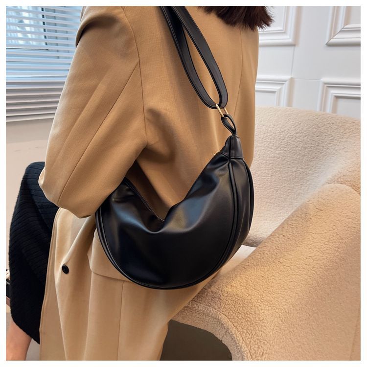 Faux Leather Zip Shoulder Bag mySite