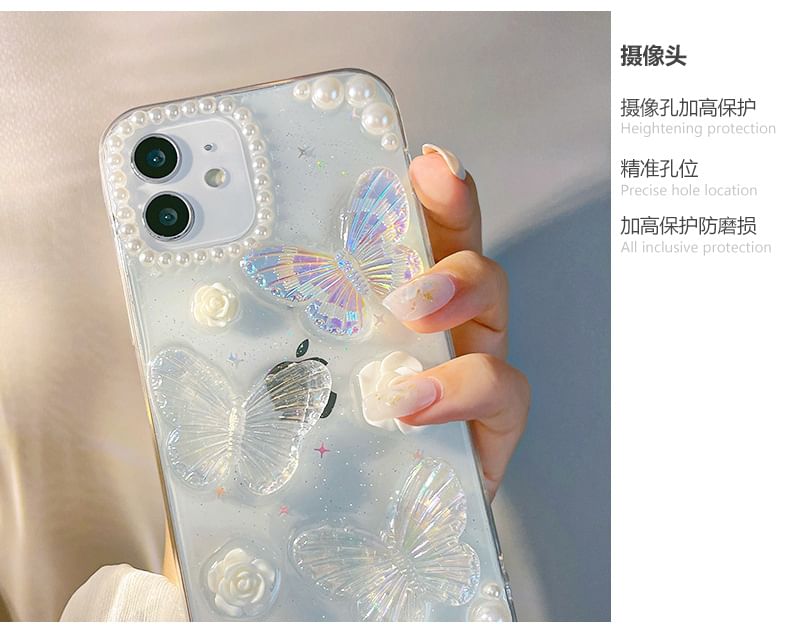 3D Butterfly Transparent Phone Case SpreePicky