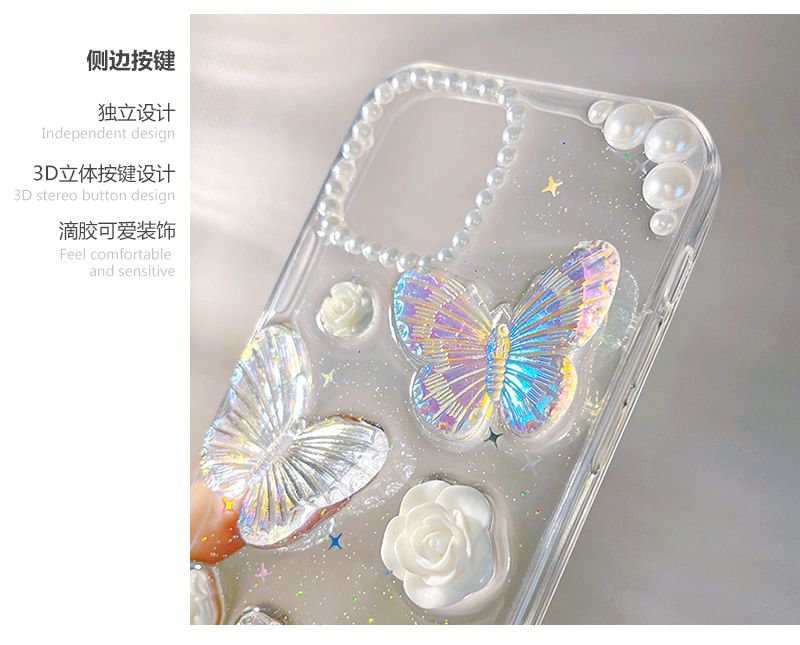 3D Butterfly Transparent Phone Case SpreePicky