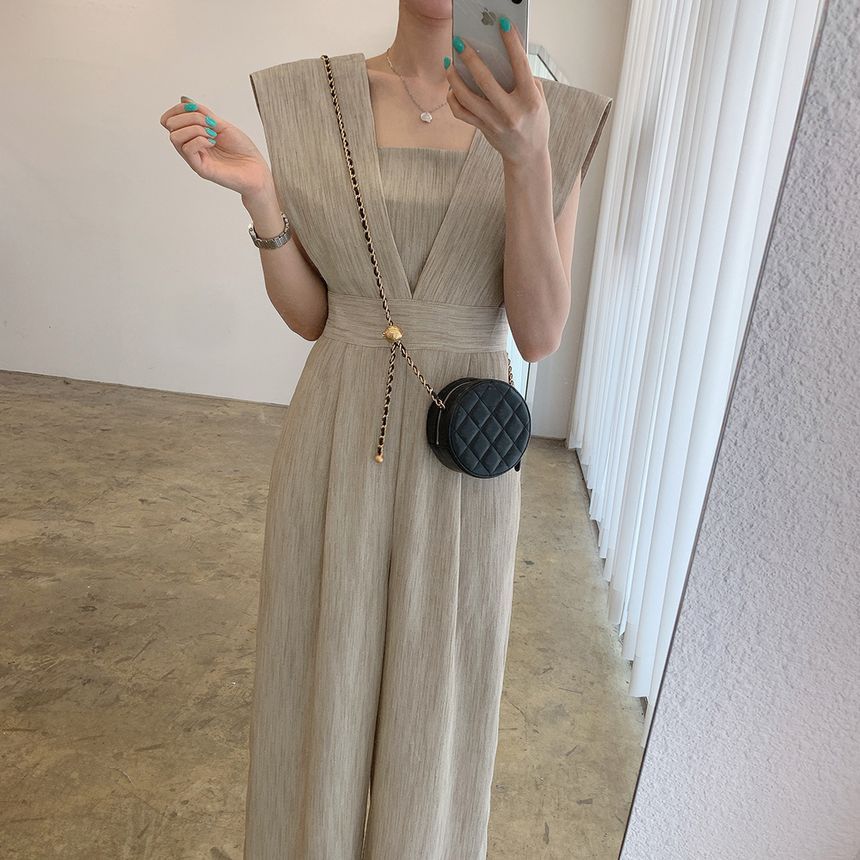 Sleeveless Wide Leg Jumpsuit SpreePicky