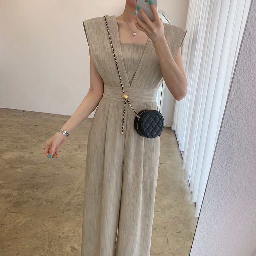 Sleeveless Wide Leg Jumpsuit SpreePicky