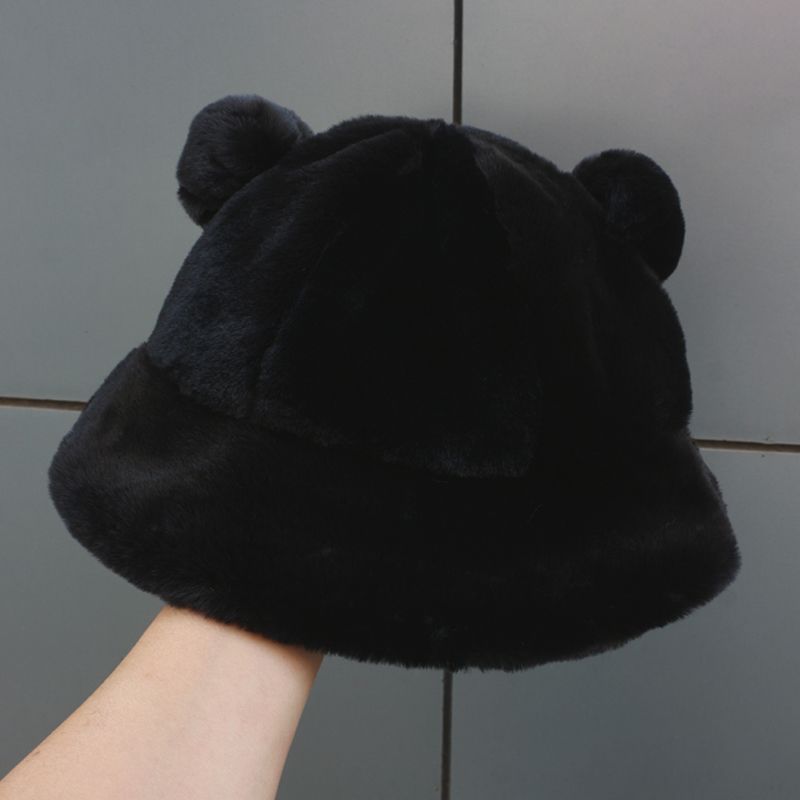 Bear Ear Chenille Bucket Hat SpreePicky