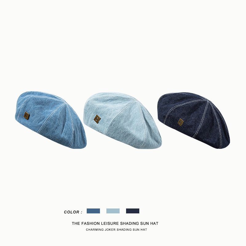 Applique Denim Beret Hat SpreePicky