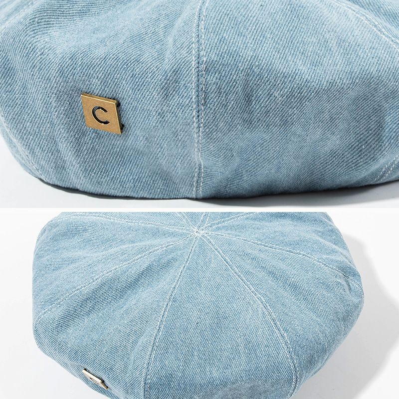 Applique Denim Beret Hat SpreePicky