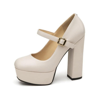 Chunky-Heel Platform Mary Jane Shoes SpreePicky