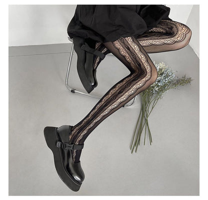 Lace Trim Sheer Tights SpreePicky