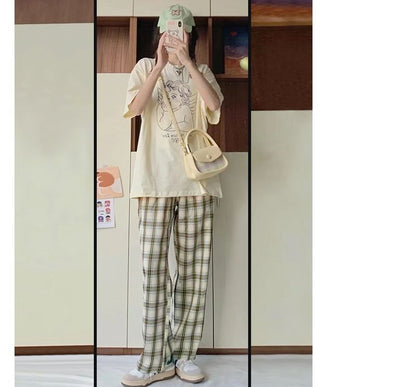 Plaid Wide Leg Pants (Various Designs) SpreePicky