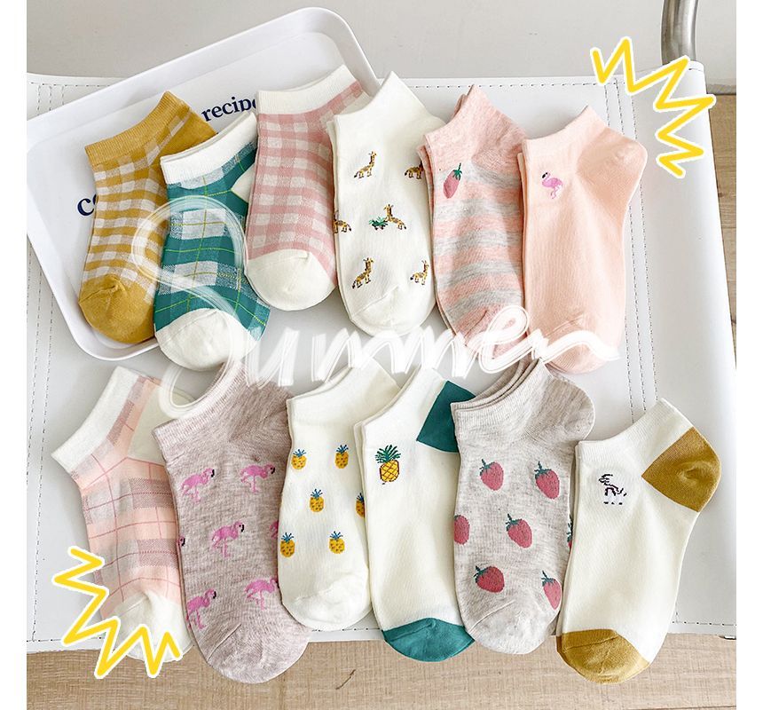 Set Of 6 Pairs: Jacquard Socks SpreePicky