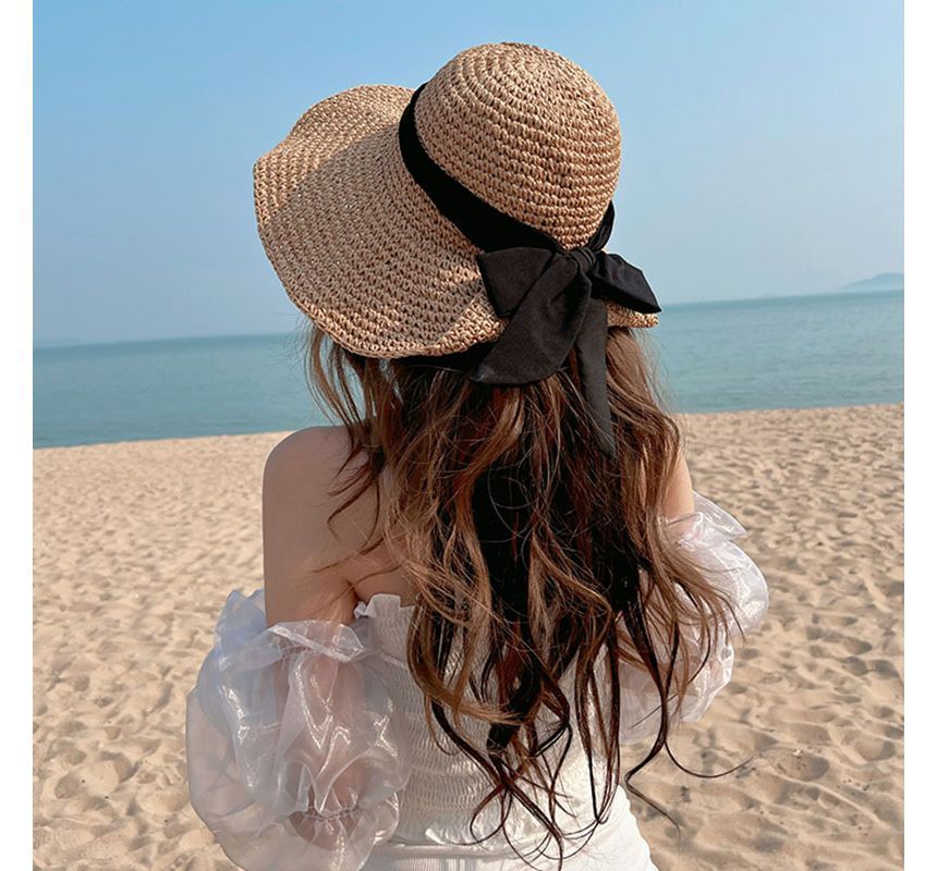 Bow Straw Sun Hat SpreePicky