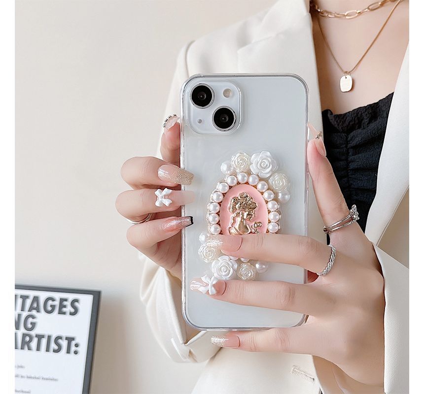 Faux Pearl Faux Pearl Transparent Phone Case SpreePicky