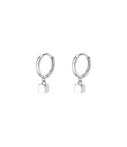 Cube Sterling Silver Dangle Earring SpreePicky