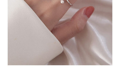 Faux Pearl Sterling Silver Open Ring SpreePicky