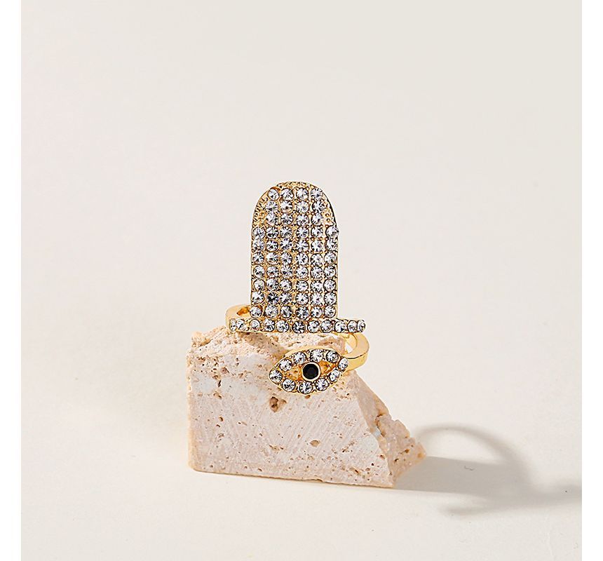 Rhinestone Glaze Nail Ring SpreePicky