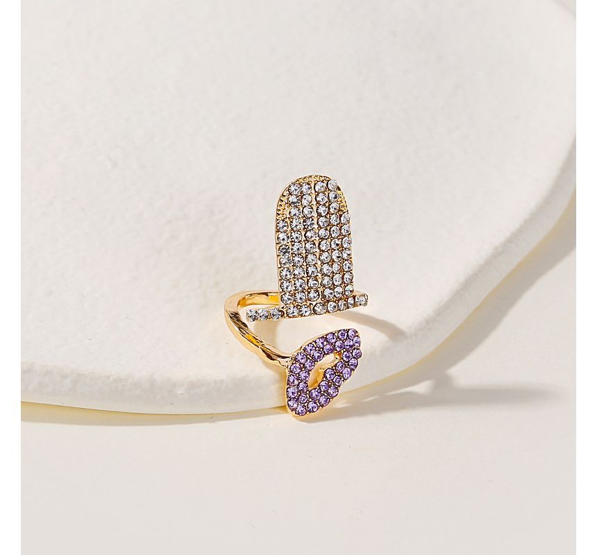 Rhinestone Glaze Nail Ring SpreePicky