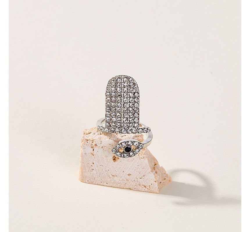 Rhinestone Glaze Nail Ring SpreePicky