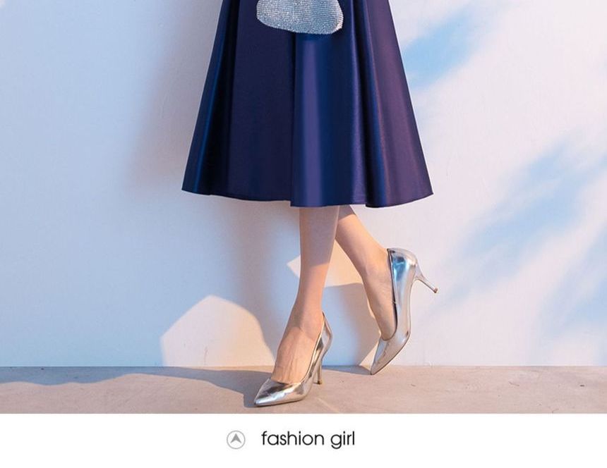 / Gown Dress A-Line Cocktail Evening Elbow-Sleeve FashionChic